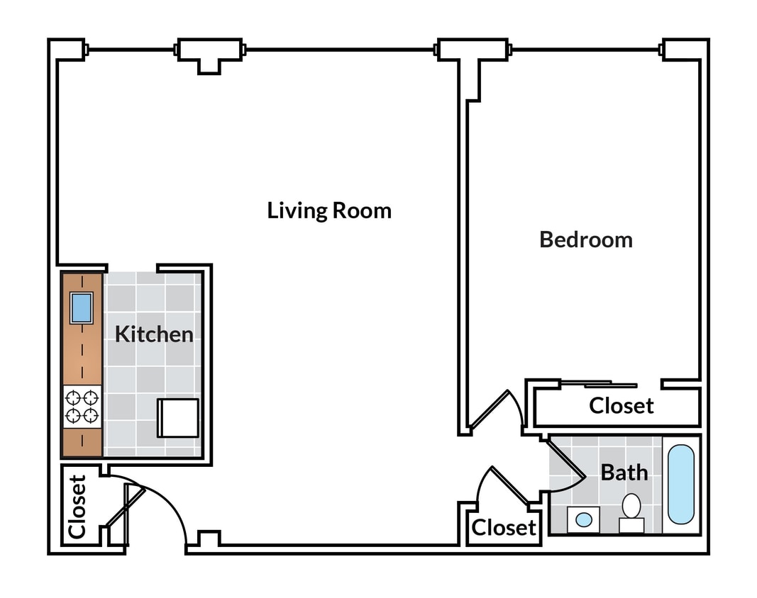 Floor Plan - 1 Bedroom 15 Tier