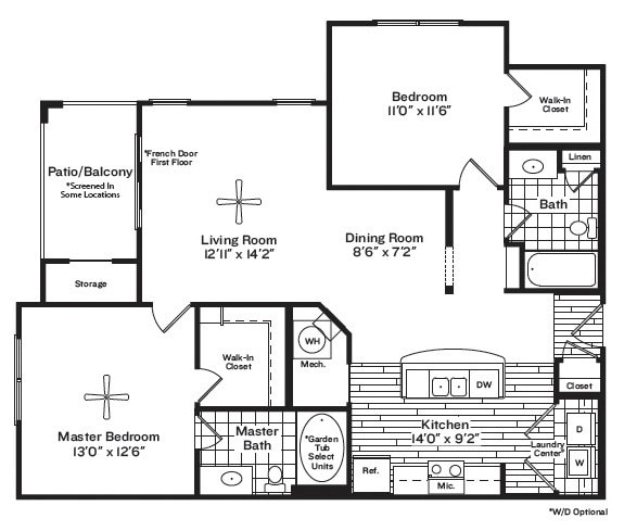 Garrett West - FAB - 2 Beds - 2 Baths - 1088 Sq. ft. - FAB