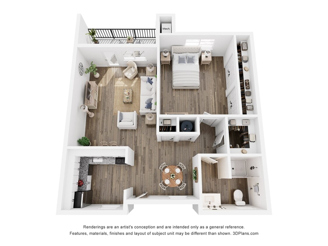 A1 - 1 Bed - 1 Bath - 645 Sq.ft. - A1 | 1 Bed | 1 Bath | Classic