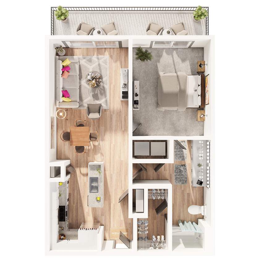 The Roosevelt Arlington Commons- A1F Floorplan - A1F