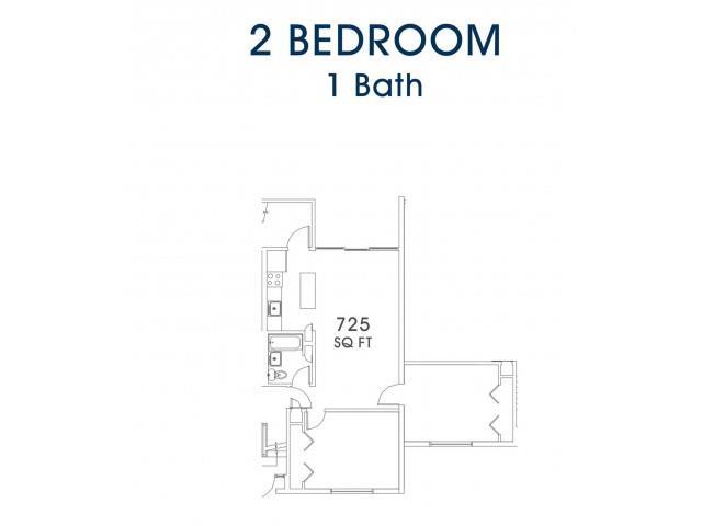 Floor Plan - 2 Bedrooms 1 Bathroom