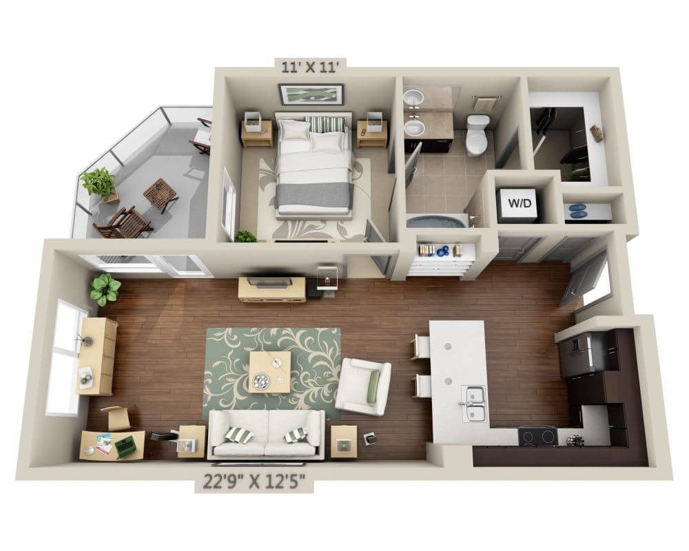 Floor Plan - One Bedroom A1G