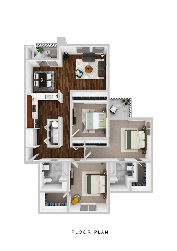 Floor Plan - 3 Bedroom 2 Bath Room