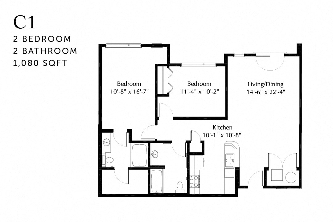 Floor Plan - C1 Two Bedroom