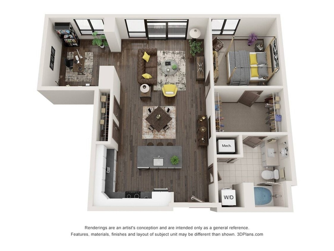 1 Bedroom - 1 Bathroom with Den - Kincaid  (1 Bedroom & 1 Bathroom w/ a Den)