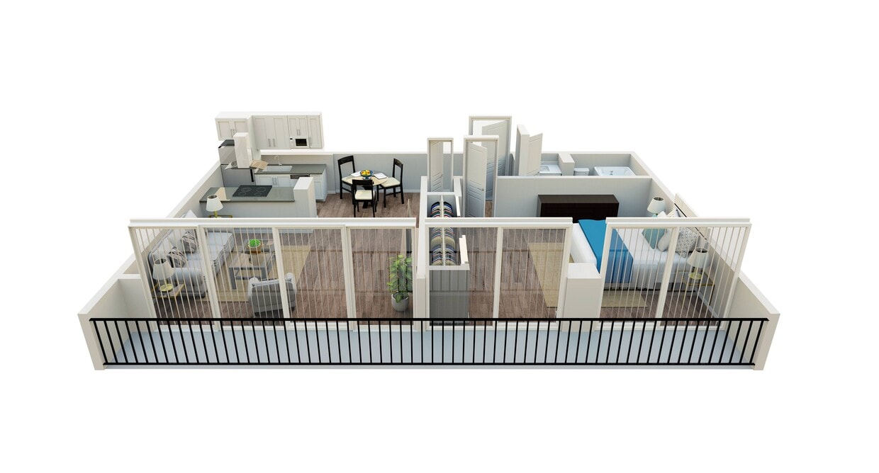 Floor Plan - 1 Bedroom  Unfurnished