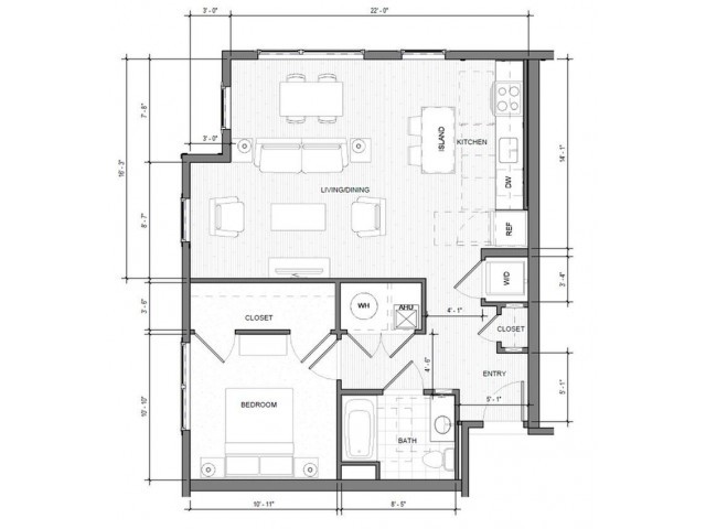 Floor Plan - 1BR-Corner