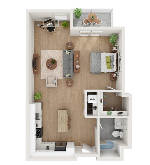 Floor Plan - Studio - 802 sqft