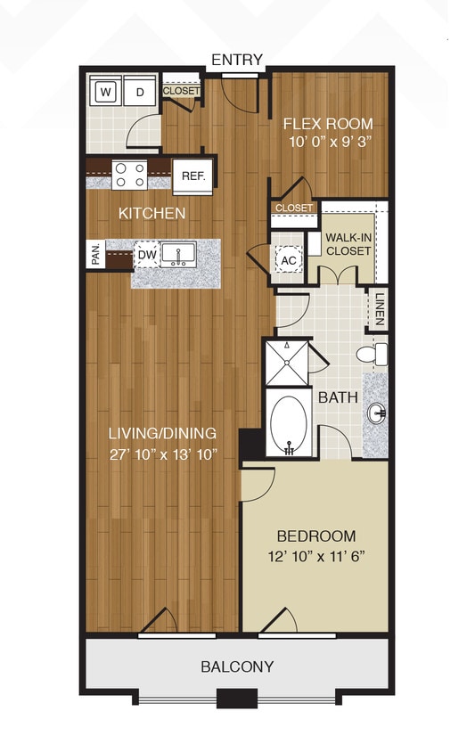 WaterWall Place - A7 - 1 Beds - 1 Baths - 1099 Sq. ft. - A7