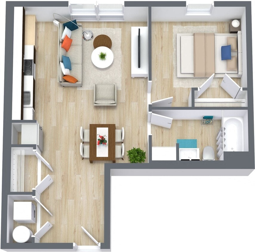 Floor Plan - One Bedroom One Bath
