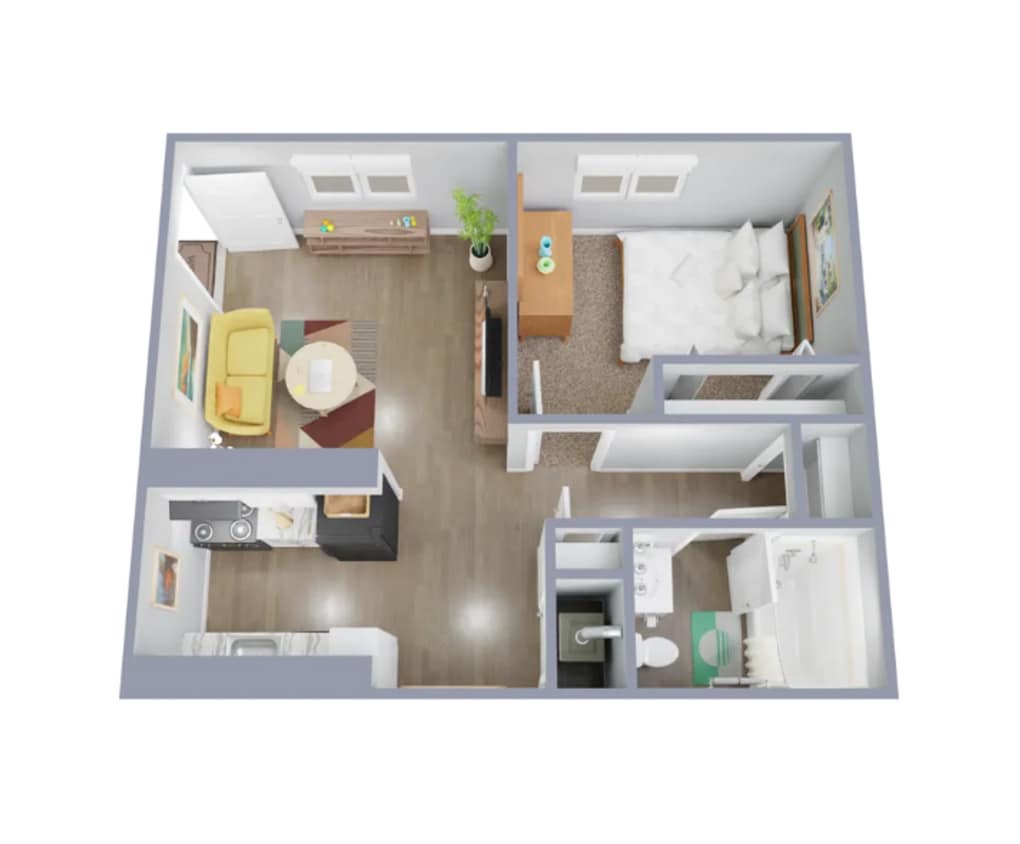 Floor Plan - 1 Bedroom Semi Upgraded