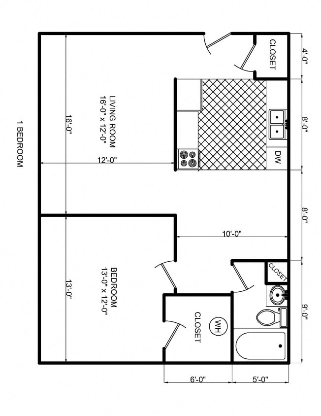 Floor Plan - 1 Bedroom/ 1 Bath House