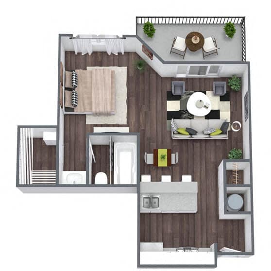 Floor Plan - S1: 0 Bed 1 Bath
