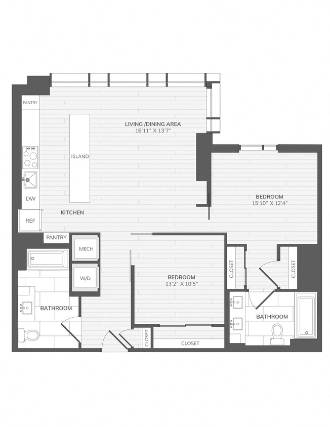 Floor Plan - 2 Bed/2 Bath JR 2B-A ANSI A_880 P