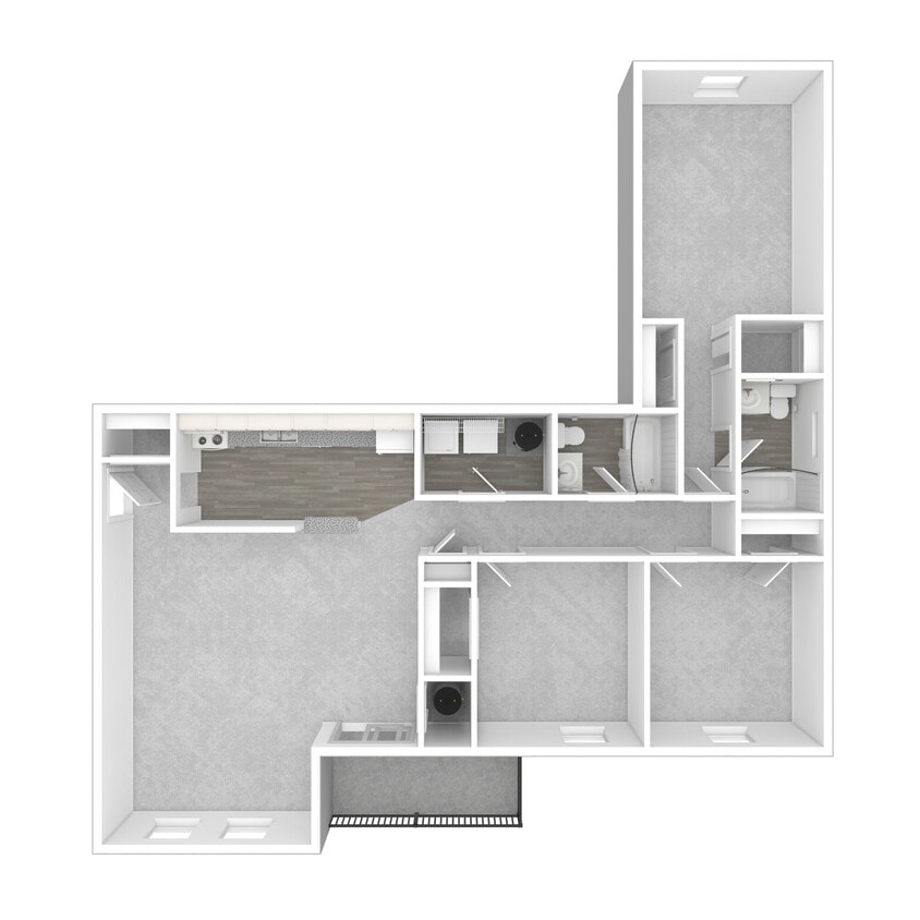 Floor Plan - 3 Bedroom/2 Bath at Parkwood