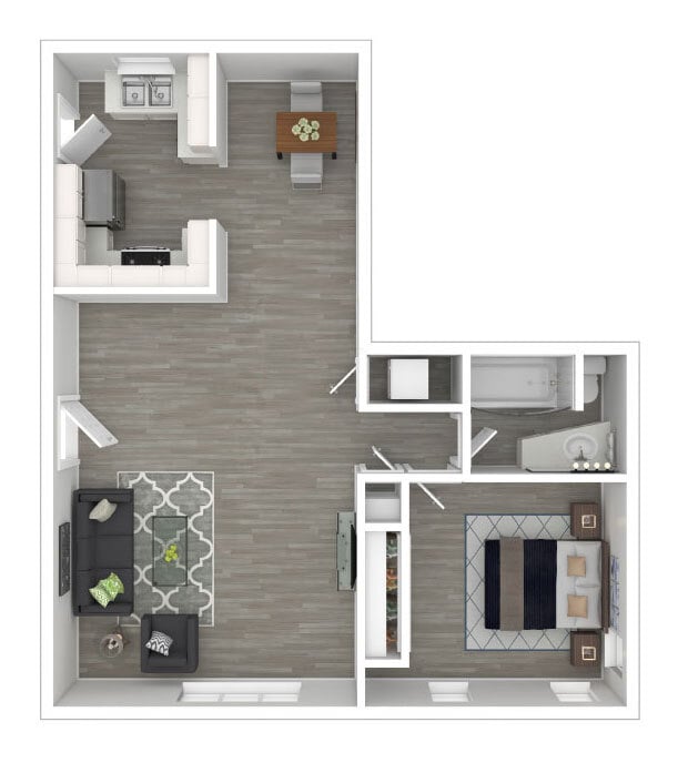 Floor Plan - 1 Bed 1 Bath Bungalow