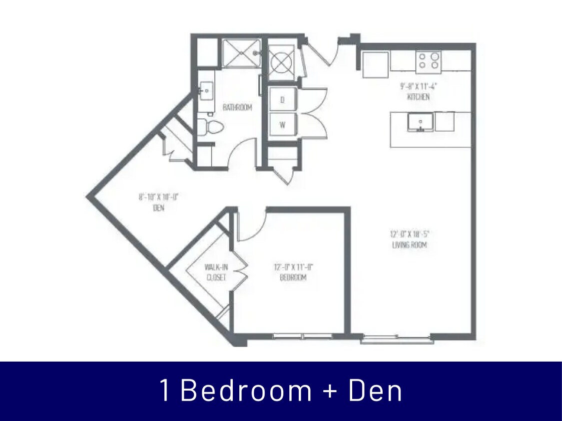 Floor Plan - C6 - One Bedroom + Den