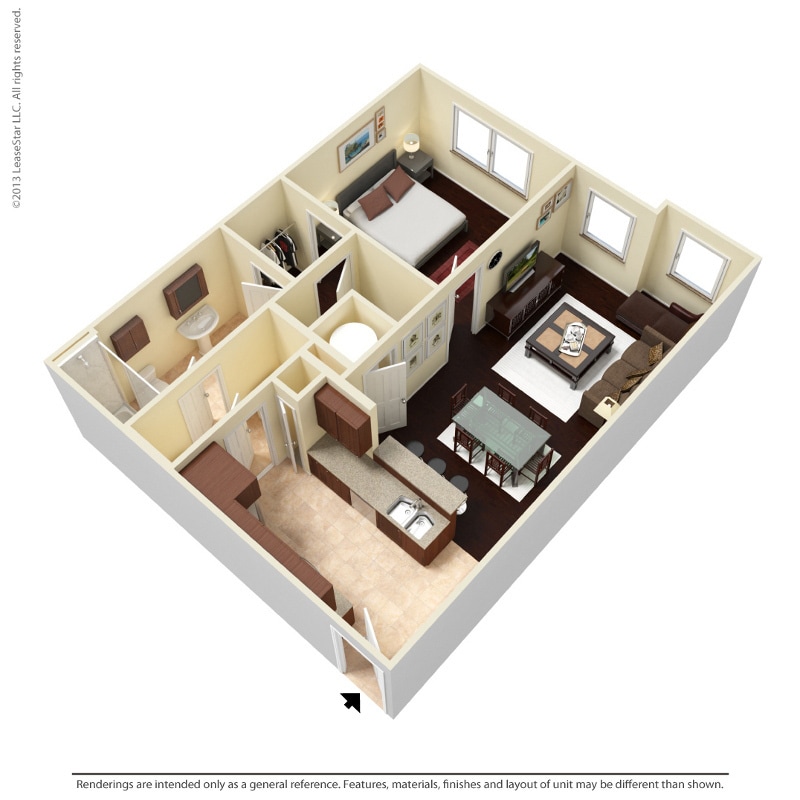Floor Plan - 1 Bedroom - Carriage
