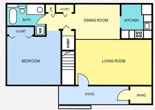 1BR/1BA - 1 Bedroom