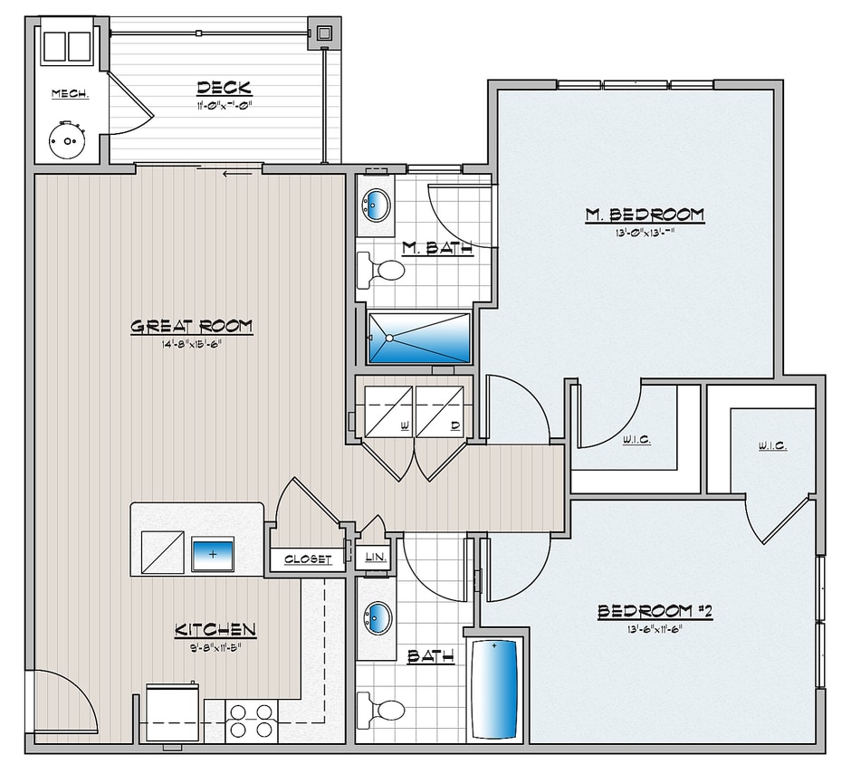 Cambria Phase 2, 2 Bedroom 2 Bath - 2 Bedroom 2 Bathroom Large