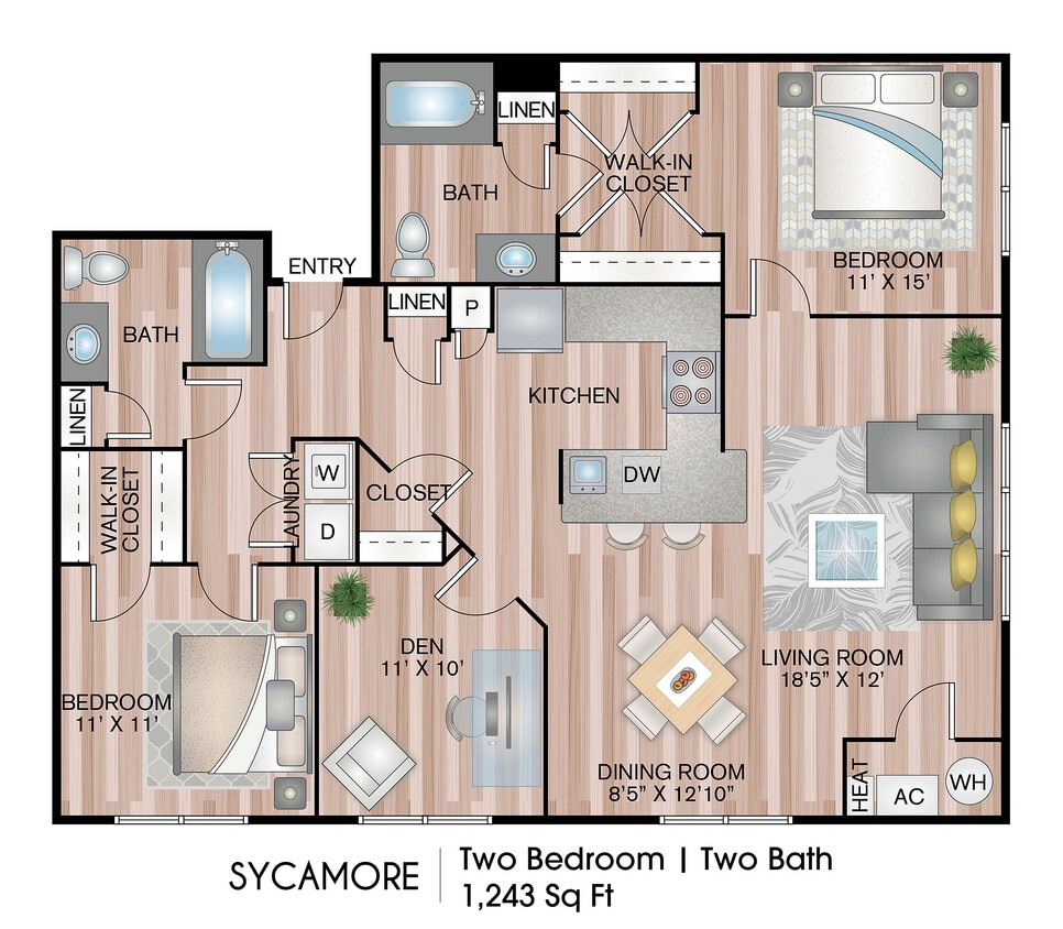 1243 Square Feet - Sycamore with Den