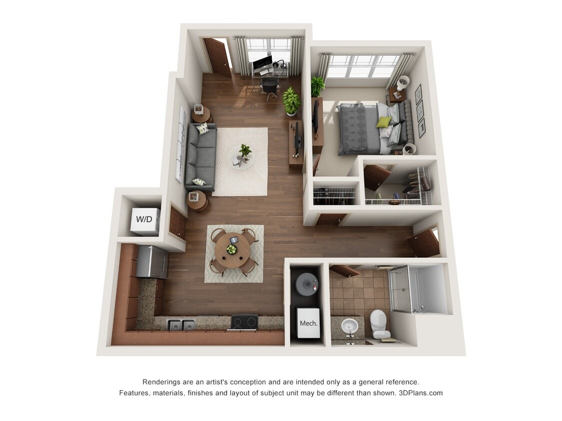 Floor Plan - 1-Bedroom Deluxe with Garage