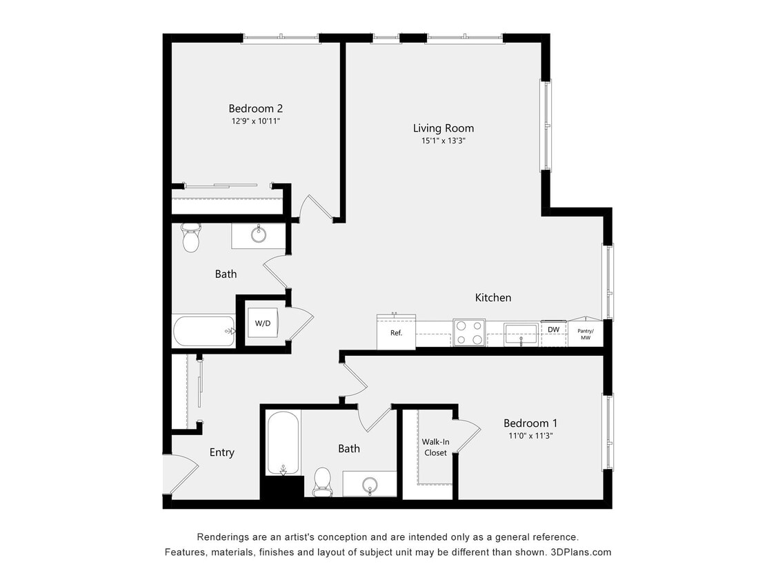 Floor Plan - Two Bedroom E02A