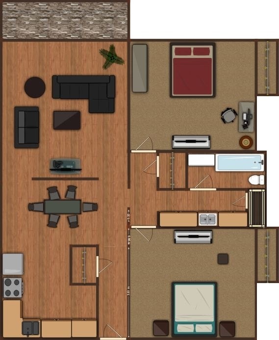 Two Bedroom Large - 2x1L