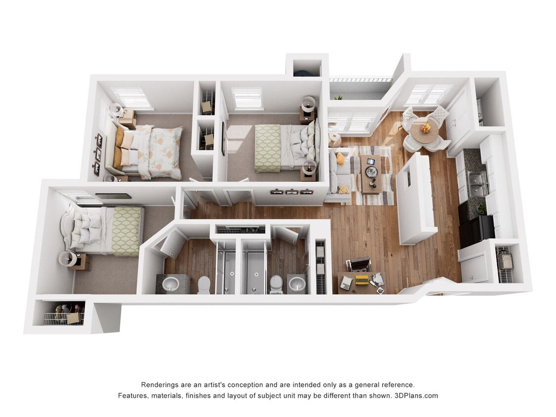 Floor Plan - 3 BR/ 2 BA