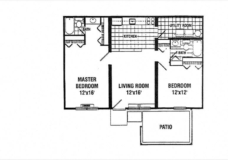 Floor Plan - 2 BEDS | 1 BATH
