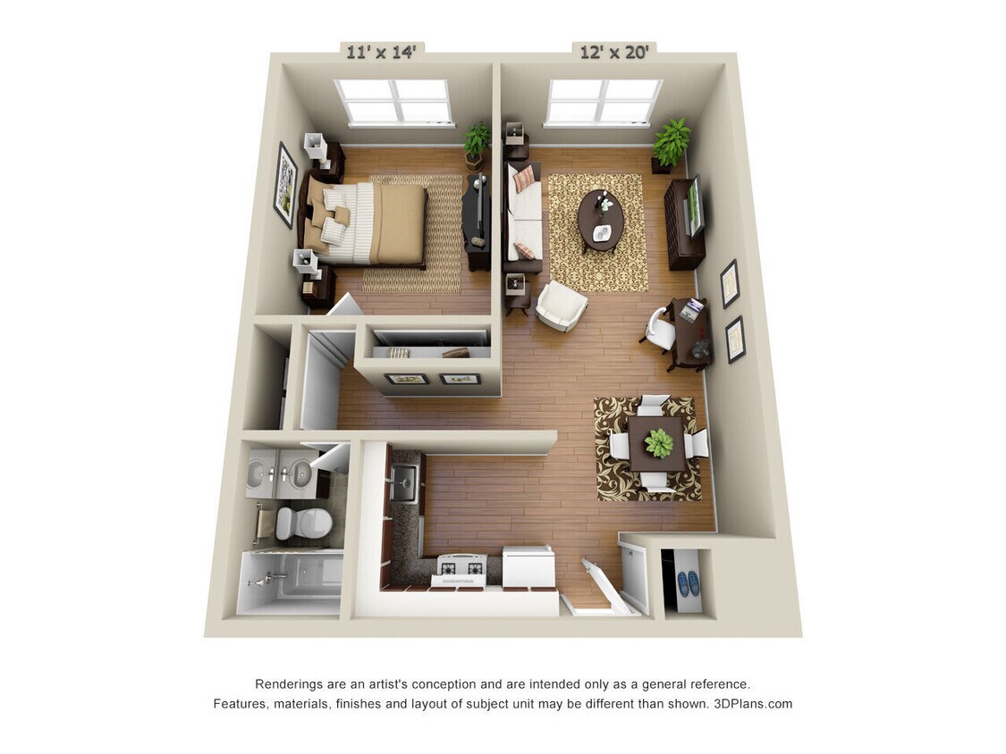 Floor Plan - 1 Bedroom
