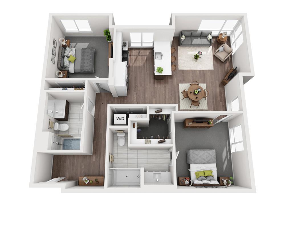 Floor Plan - Two Bedroom B2I