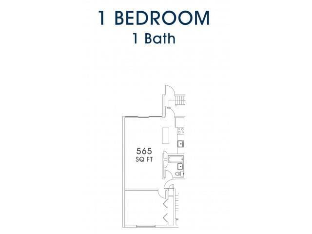 Floor Plan - 1 Bedroom 1 Bathroom