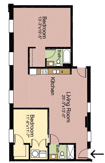 Floor Plan - 2Bedroom 2Bathroom