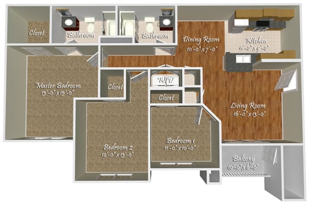 3BR/2BA - Three bedroom