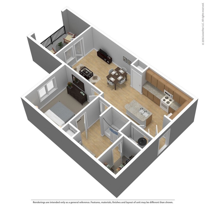 Floor Plan - 1 Bed 1 Bath 851 SqFt (741 Net)