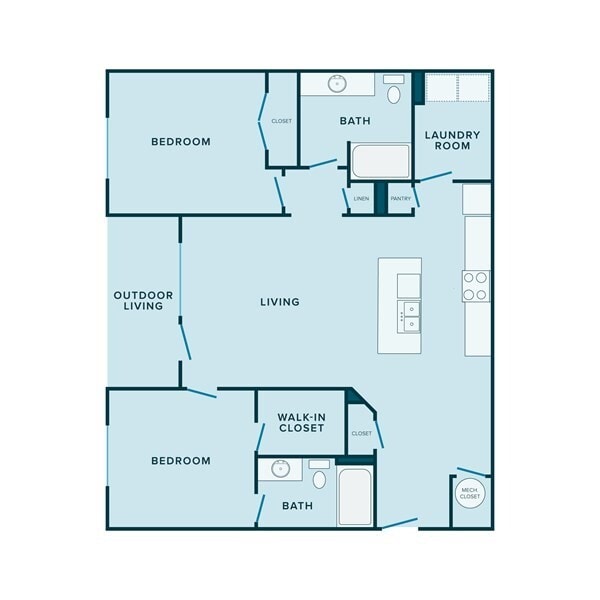 Floor Plan - 2 bedroom apt PHASE II