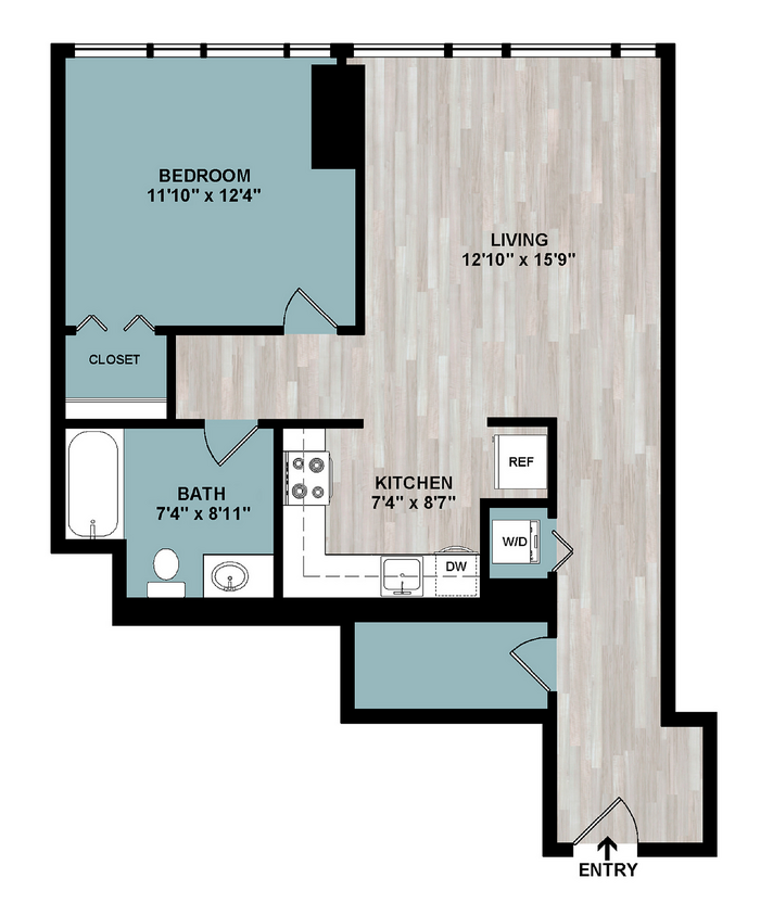 A2 | 1-Bedroom Floorplan - A2