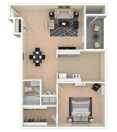 Floor Plan - 1 BEDROOM (1E)
