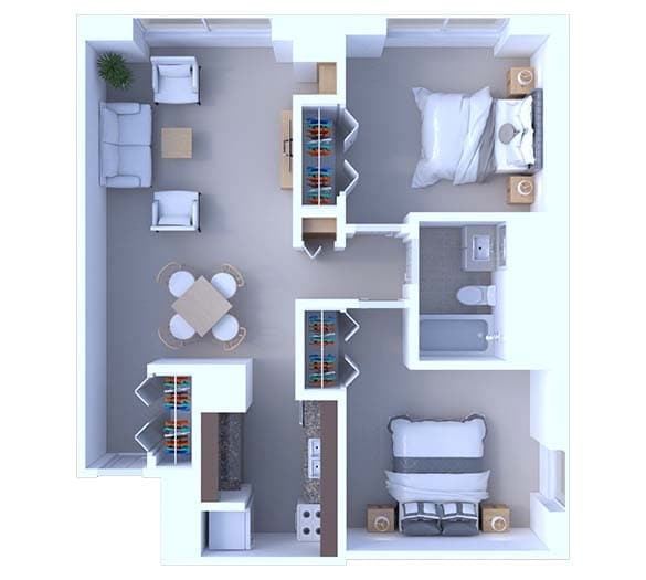 Floor Plan - 2 Bedrooms Floor Plan B1
