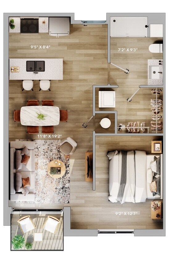 Floor Plan - Furnished Studio