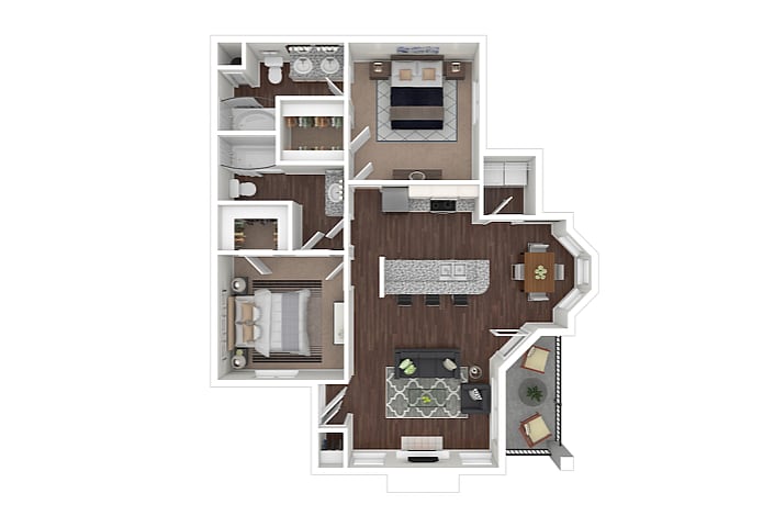 B4 | 2x2 | 1100 sf - B4