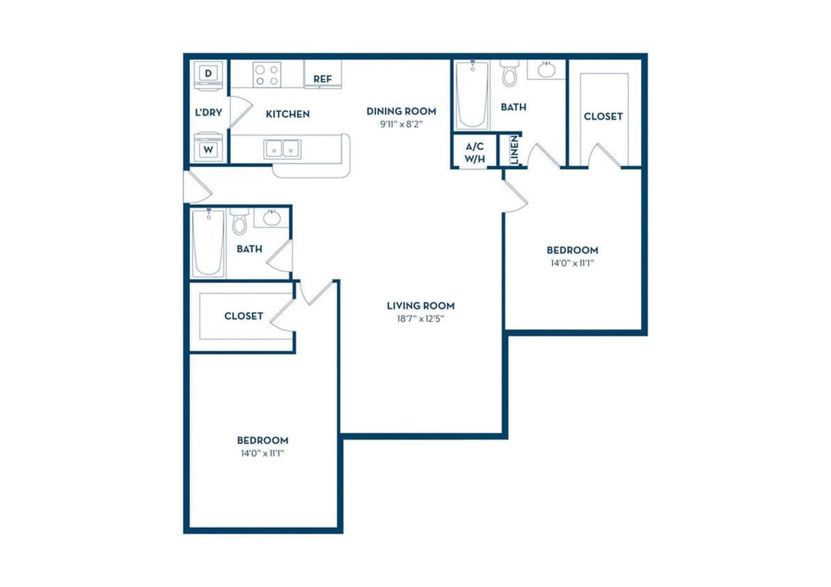 2 Bedroom | 2 Bath | 1051 SF - B4