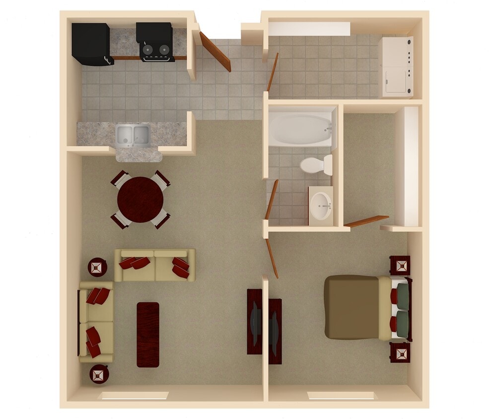 Floor Plan - Violet | 1 Bedroom 1 Bathroom