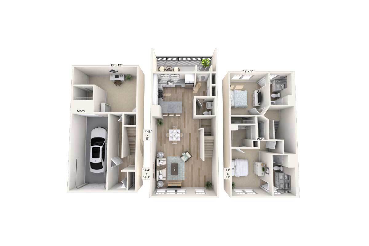 Floor Plan - B1T-1748sq-2304-2404-2408