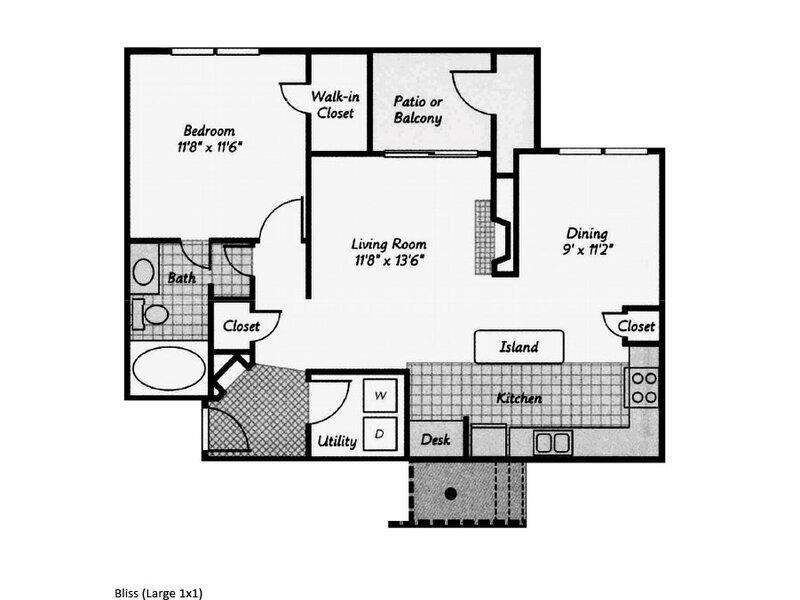 Floor Plan - 1X1-843