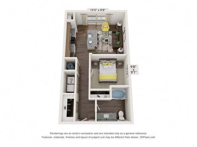 Floor Plan - One-Bedroom (A0)