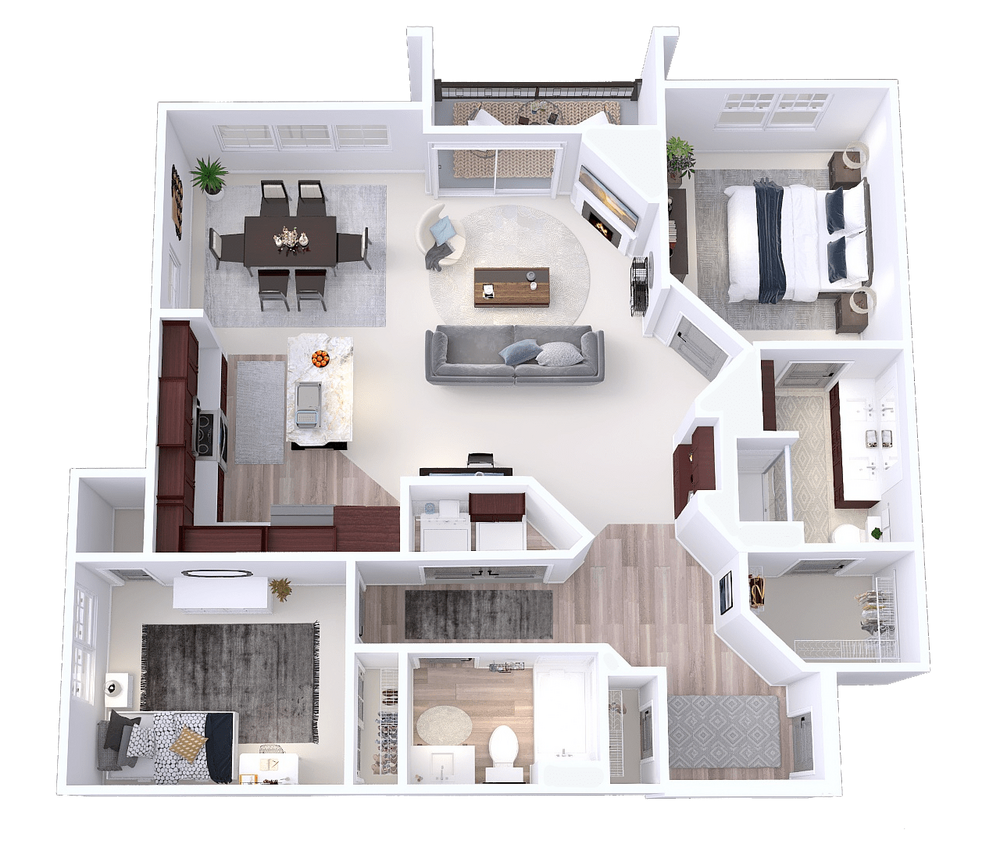Floor Plan - EastTown - L - 2 Bed -  2 Bath