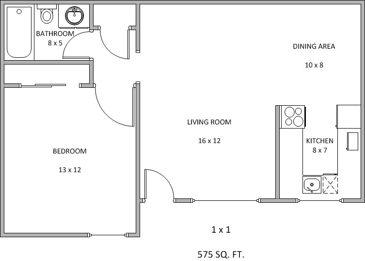 1BR/1BA - 1 Bed/ 1 Bath 