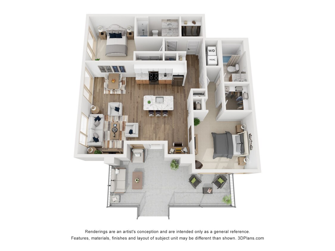 Floor Plan - 2 Bedroom 2 Bath